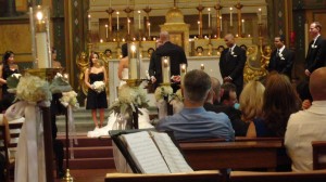 Ceremony in progress, Mission Santa Clara, 8/13