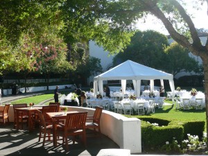 An Elegant Touch of Strings quartet at Wente Winery, setting up for the wedding.