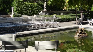 An Elegant Touch of Strings string trio had this view just before the ceremony started, nice an shady as we like it!