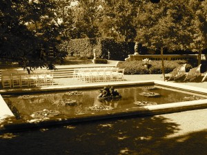 A classic scene at the Beaulieu Gardens. An Elegant Touch of Strings performed here as a string trio.  