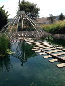 Here's a rather unique art creation in a simple pond. An Elegant Touch of Strings trio arrived very early to enjoy the venue and catch a couple of pictures.