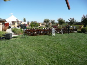 Fairfield backyard. An Elegant Touch of Strings performed as a string quartet for this backyard wedding.