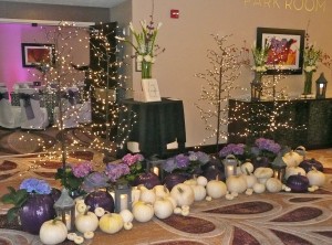 Such a stunningly creative alter arrangement of white and purple pumpkins. An Elegant Touch of Strings peformed as a string trio at this wedding. We can also perform as solo, duo and string quartet.