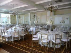 The elegant dining area the guests would enjoy later.