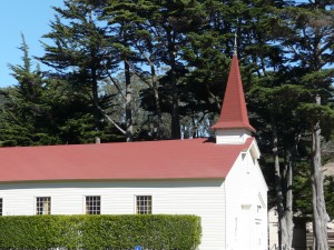 Old chapel at Ft. Baker. We've performed in this chapel as well, but not today.