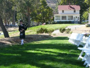 Bagpiper entertained as the sun went down, followed by our string trio.