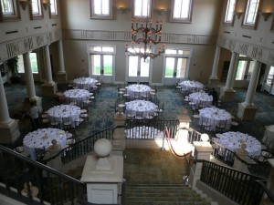 Looking down where we later performed for the reception off to the left. 