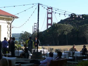 Our final destination to perform for the reception music. Wonderful view of the Golden Gate Bridge. Actually looks much closer than the picture shows.