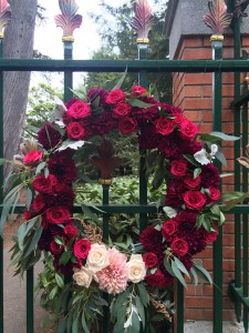 It's hard to beat the beauty our client's florist did here on the entrance gate to the gardens. We performed as a string trio. The sound carries beautifully.