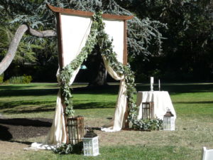 Sometimes the ceremony is performed on the grassy area and sometimes at the pavilion. 